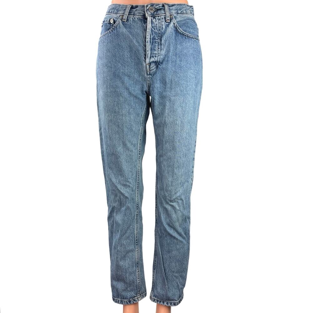 Everlane 90's Cheeky Blue Wash Straight Leg High Waist Crop Ankle Denim Jeans 25